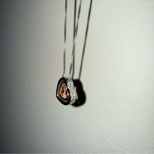 Crystal Heart Silver and Rose Gold Pendant Necklace
